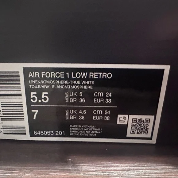 Nike Air Force 1 Low Retro women’s size 7/Men 5.5 Linen - Picture 9 of 9